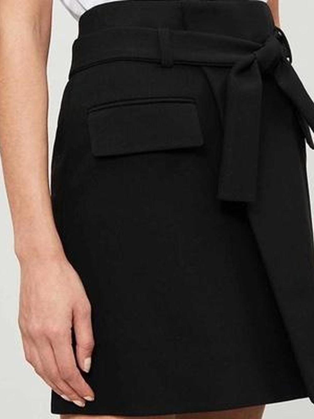 NEW Maje Black Josina Faux Wrap Mini Skirt 34 / US 2
